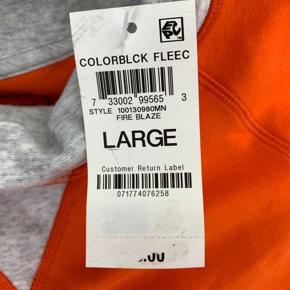 Club Room Mens Fleece Long Sleeve Colorblock Turtleneck Sweater Orange L - Picture 2 of 4